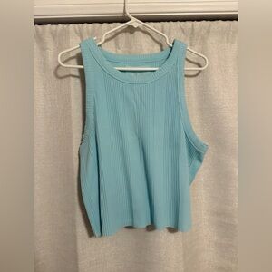 Aerie Sleeveless Ribbed Blue Top